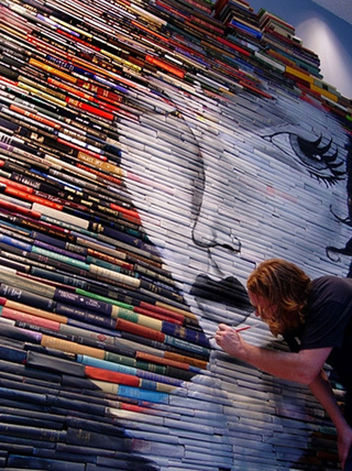 Illustration for article titled The Medium Is the Message In Sculptures Made of Books